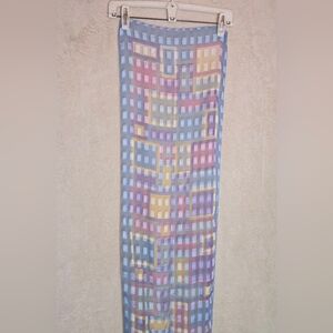 Long Rectangular Chapel Veil Lace Headcovering Catholic Latin Mass Scarf Blue Re